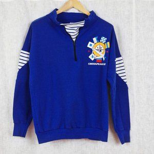 Vintage USA Made Chesapeake Bay Nautical Themed Sweatshirt Medium